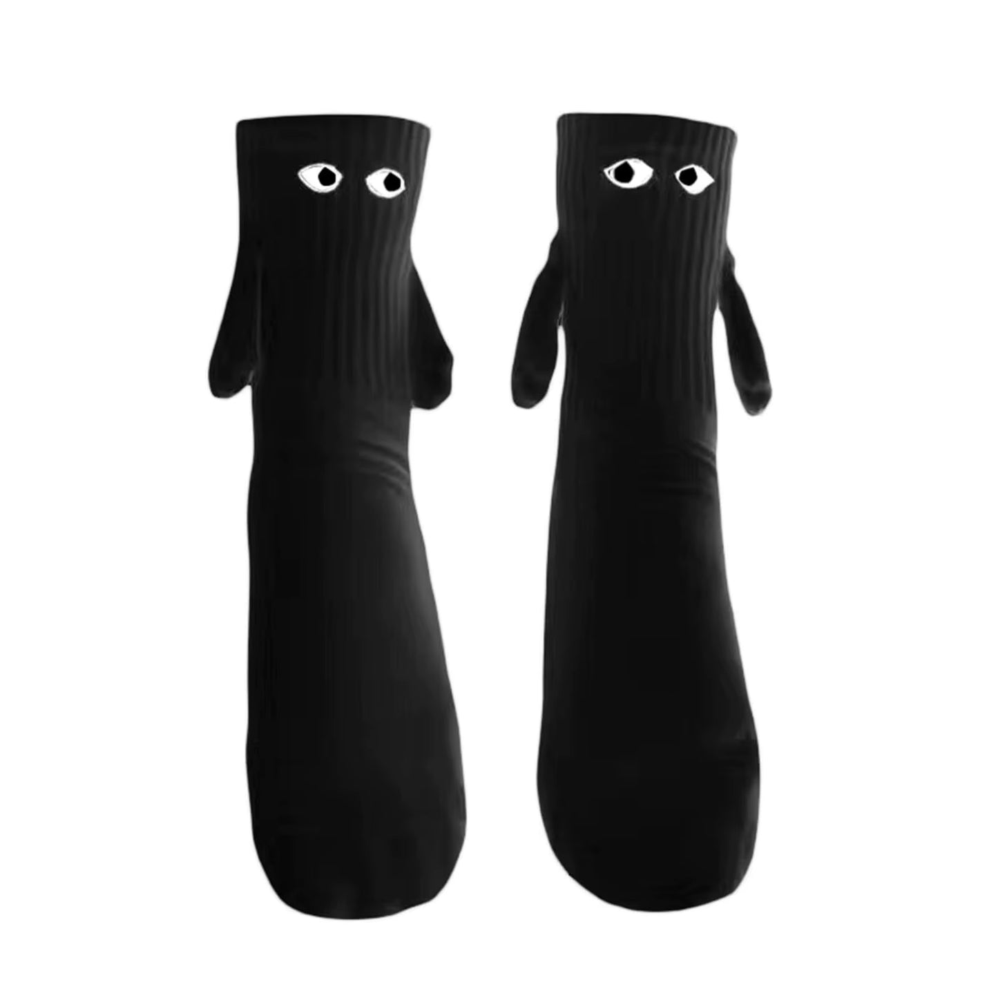 Funny Adult Socks Magnetic Hand in Hand Solid Color Cartoon Couple Socks Holiday Party Gifts for All Seasons