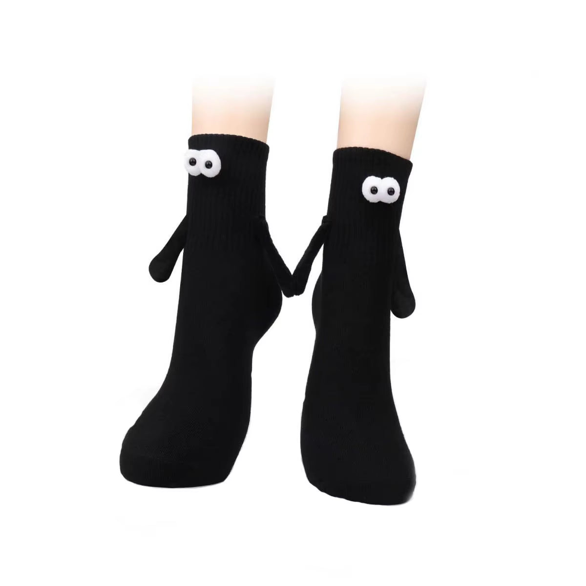 Funny Adult Socks Magnetic Hand in Hand Solid Color Cartoon Couple Socks Holiday Party Gifts for All Seasons